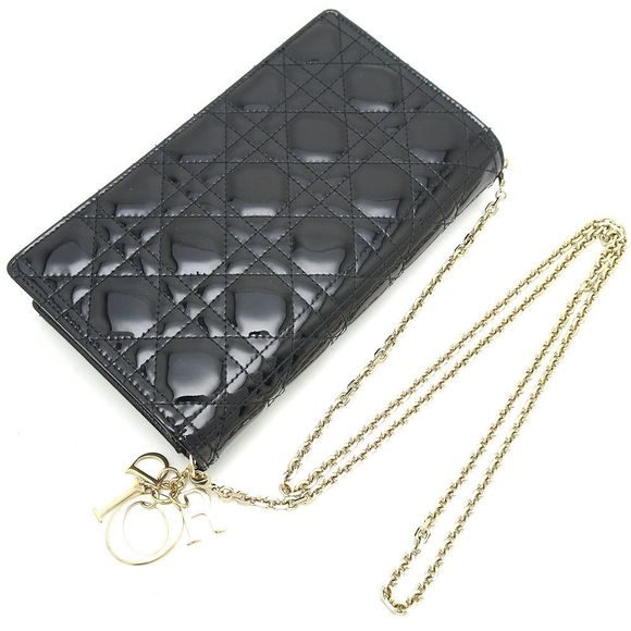 Christian Dior Chain Shoulder Bag Diagonal Cannage Black - Picture 3 of 7